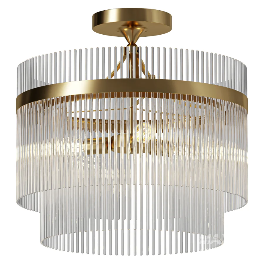 NineLighting Ribglow Antique Brass Ceiling Light - Image 1