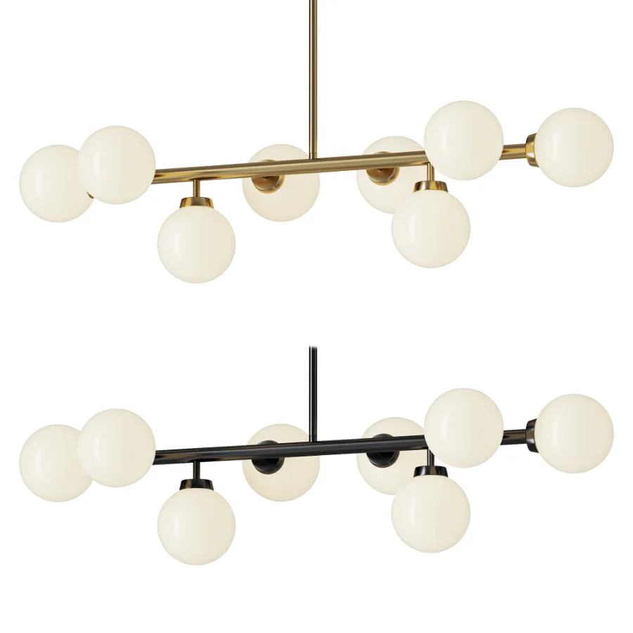 Jewellia 8 Light Dimmable Sputnik Modern Linear Chandelier - Image 1