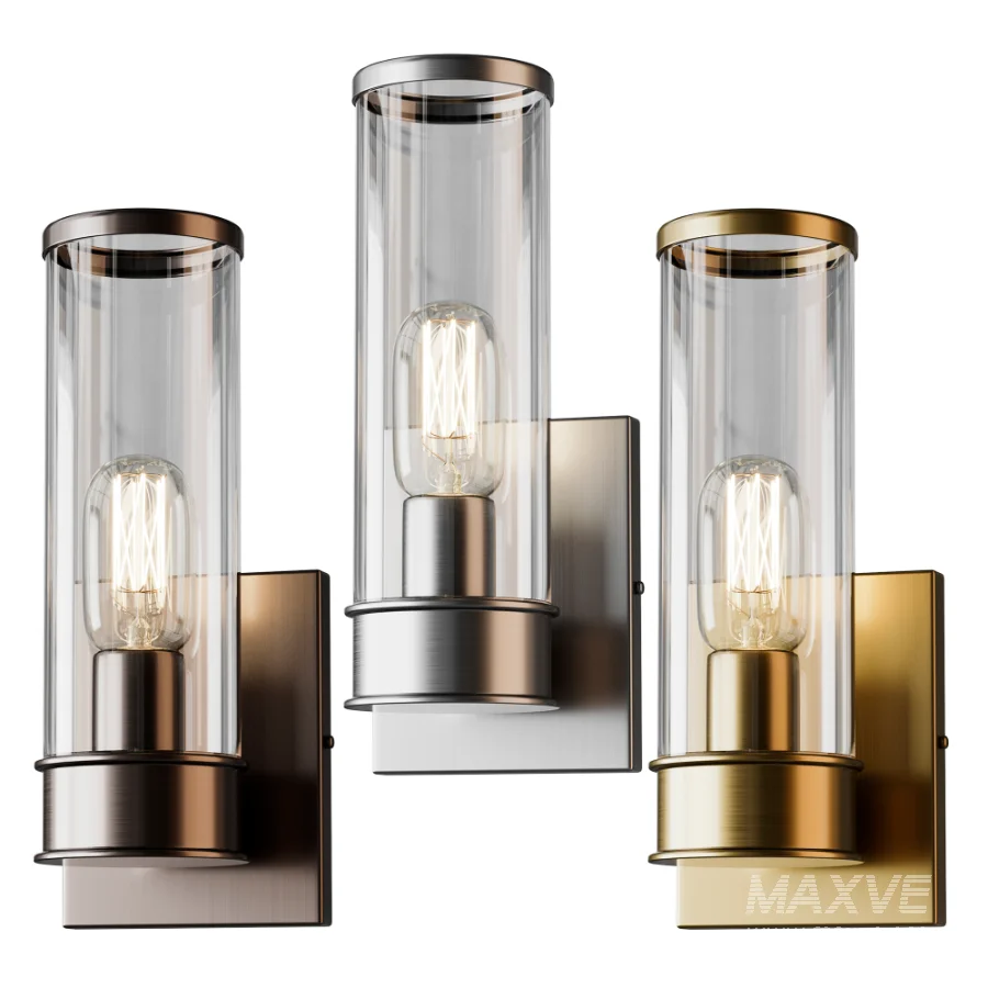 Simple Glass Cylinder Sconce 01 - Image 1