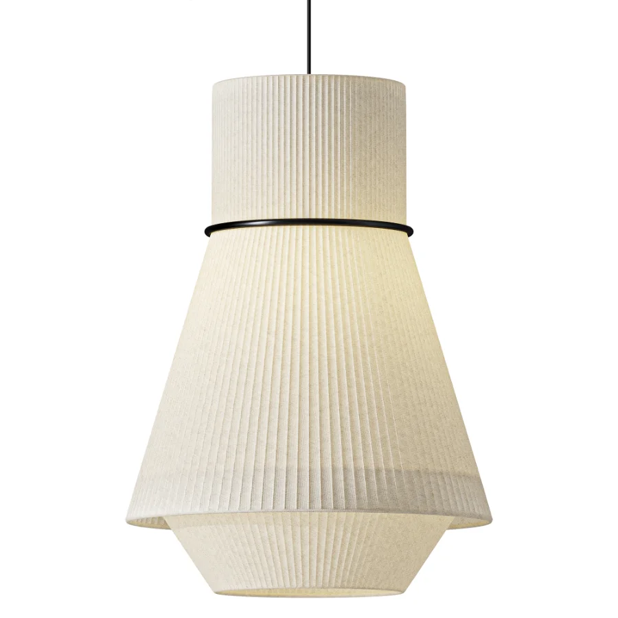 Lustria Suspension Fabric Pleated Cone Chandelier White A - Image 2