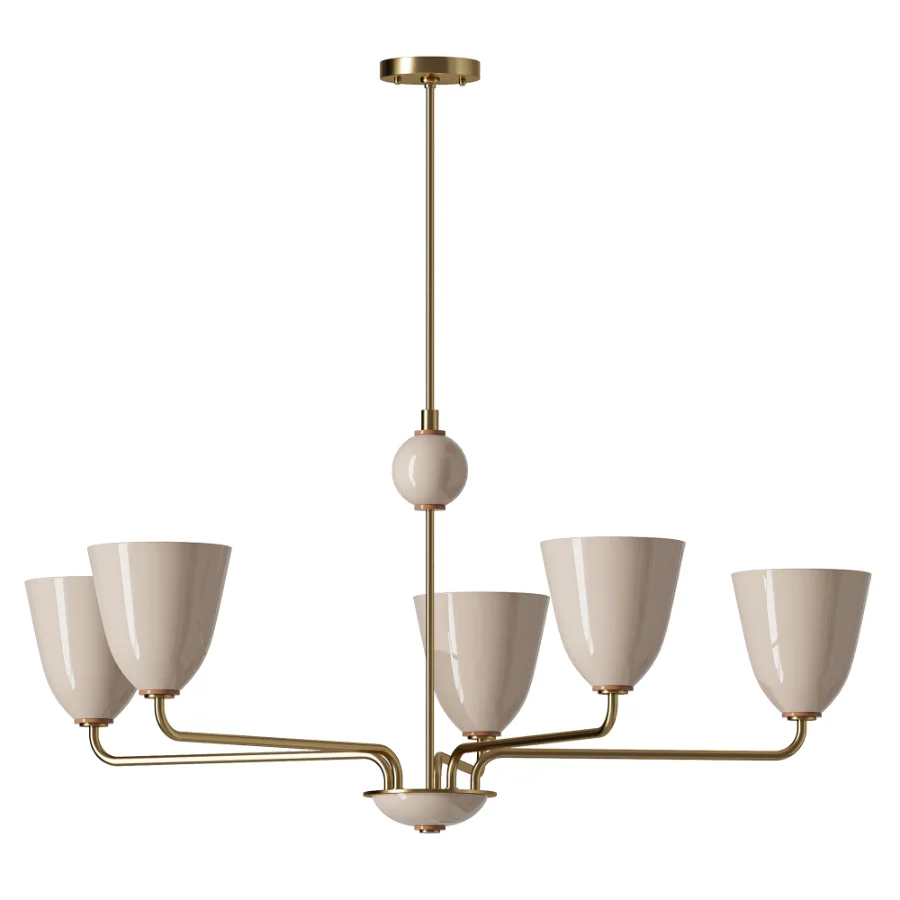 Lola Chandelier Five Arm Satin Brass - Image 1