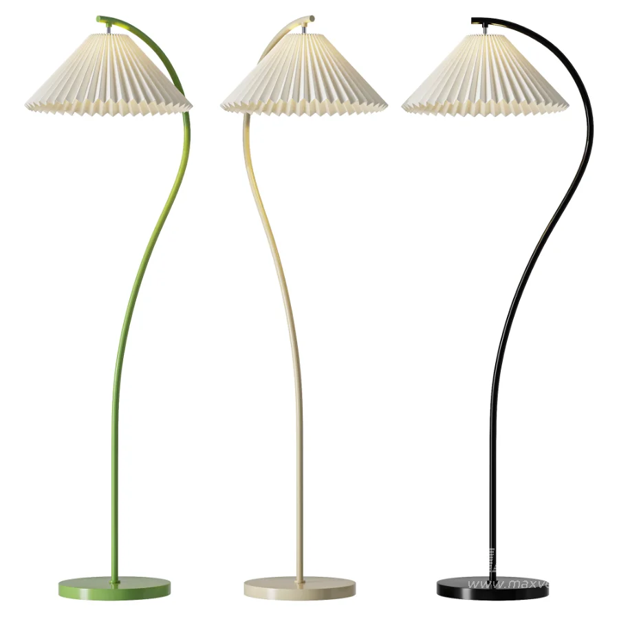 Modern Pleated Fabric Floor Lamp 1 Light - Image 3