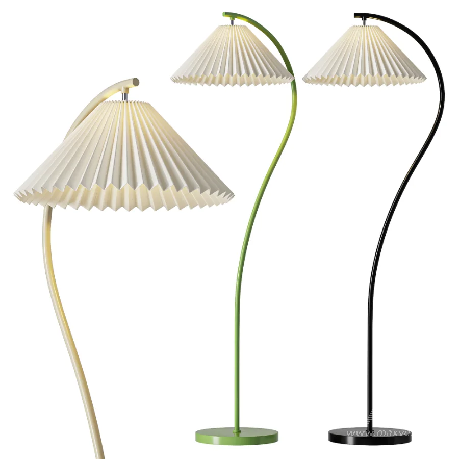 Modern Pleated Fabric Floor Lamp 1 Light - Image 1