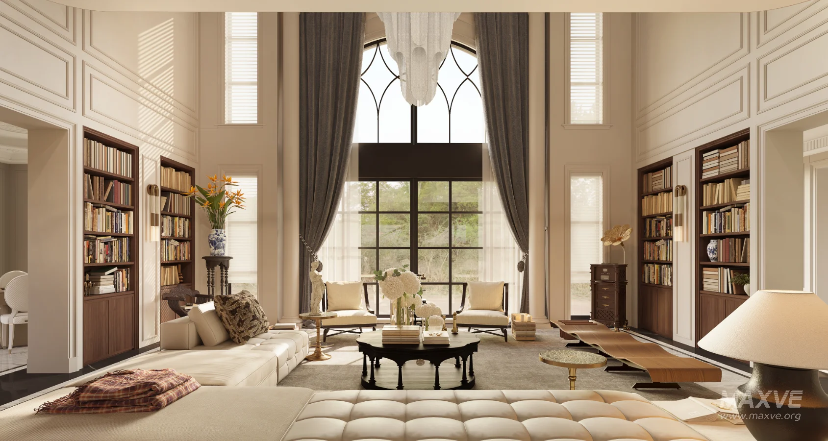 Luxury villa living room and dining room hallway - Image 4