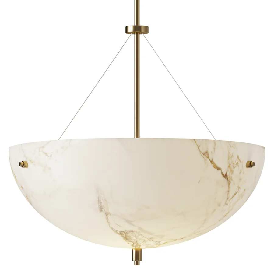 Heathfield Oren Alabaster Brass Pendant Lamp - Image 1