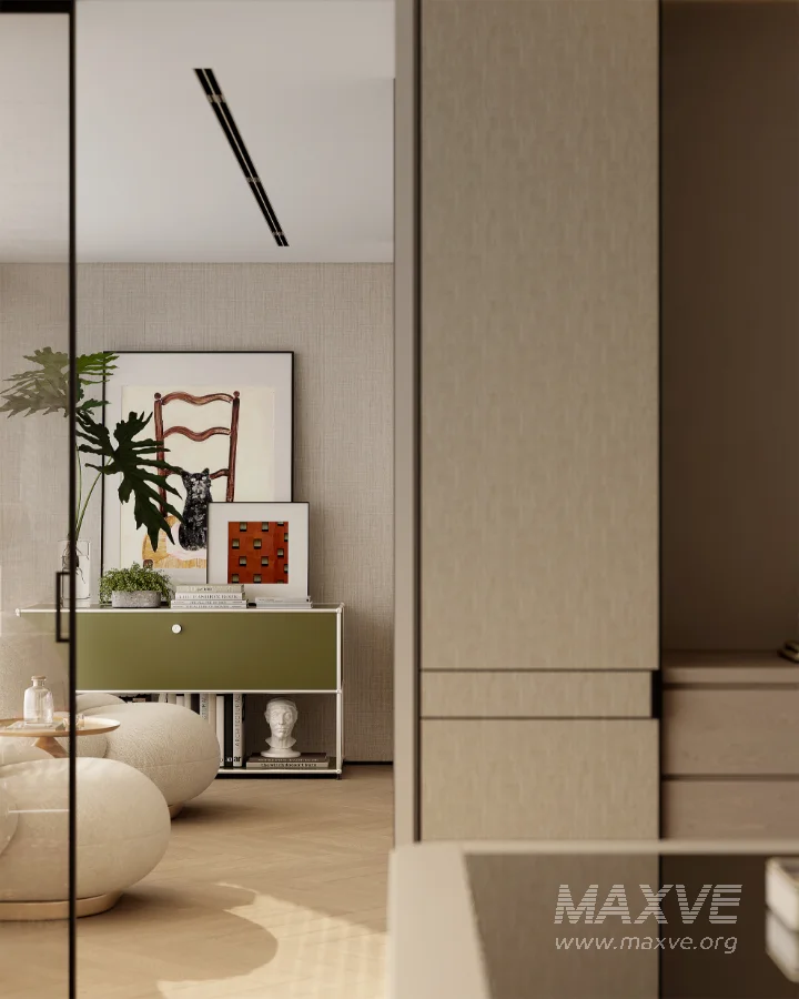 Modern master bedroom dressing room and work room - Image 12