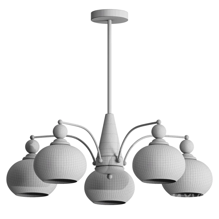 Retro Calliope Chandelier 5 lamps - Image 2