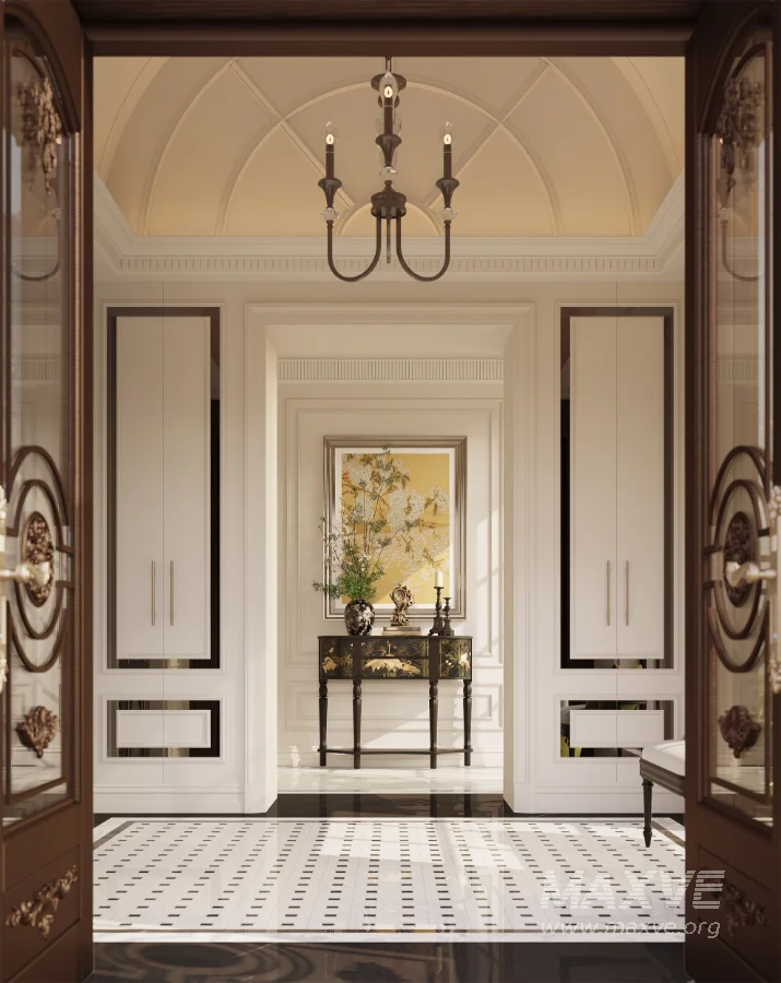Luxury villa living room and dining room hallway - Image 7