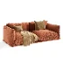 Modern Soft Velvet Sofa with Cushions and Throw Blanket - Thumbnail 5