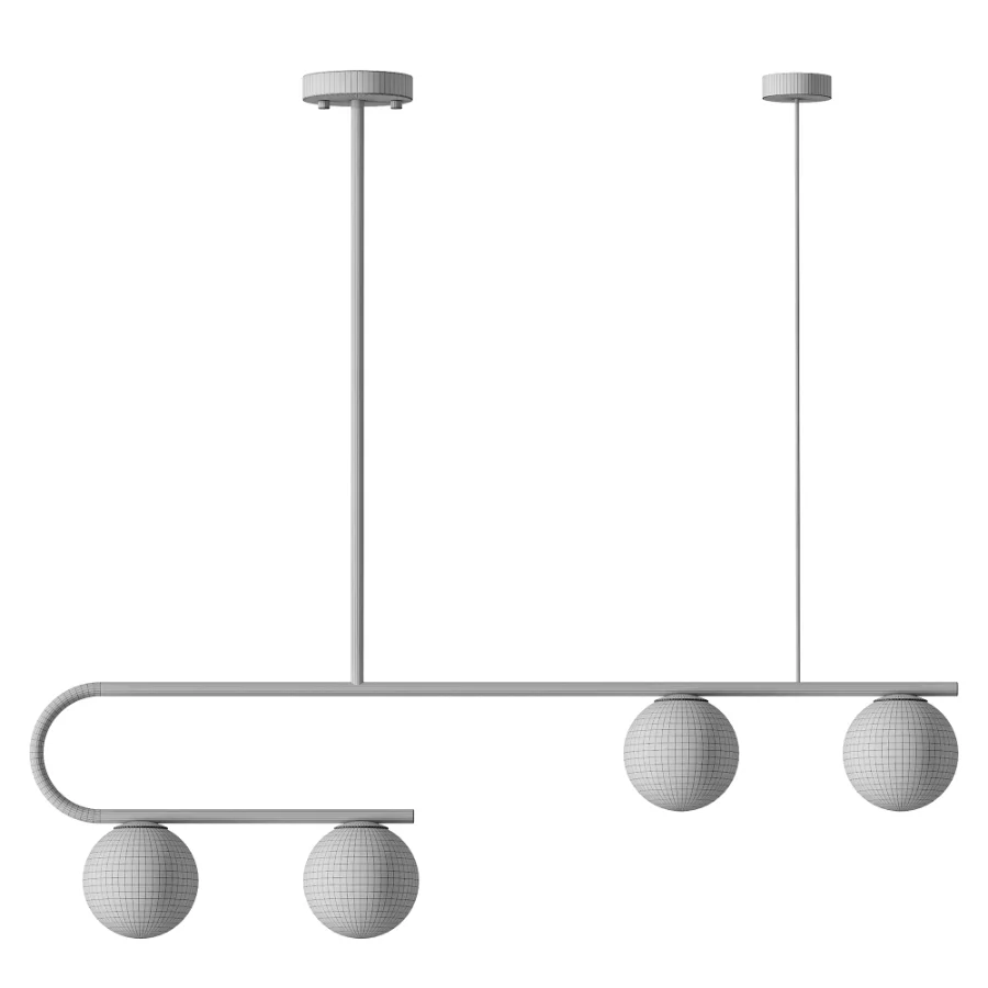 Postmodern Gold Linear Island Pendant Light 4 heads - Image 3