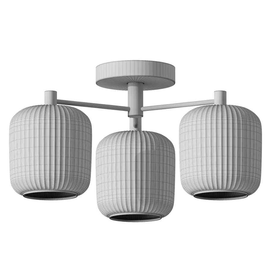Next Ryker Brass 3 Light Flush Ceiling Light - Image 1