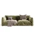 Modern Soft Velvet Sofa with Cushions and Throw Blanket - Thumbnail 3
