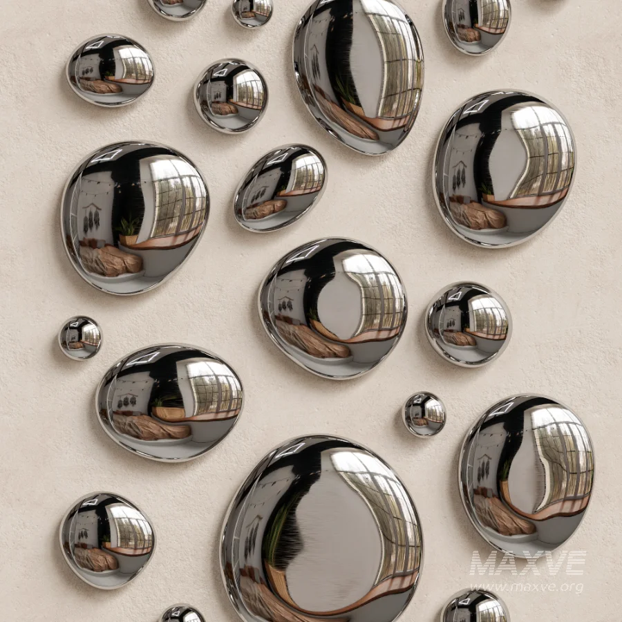 Chrome Bubble Wall Decor 18 - Image 4