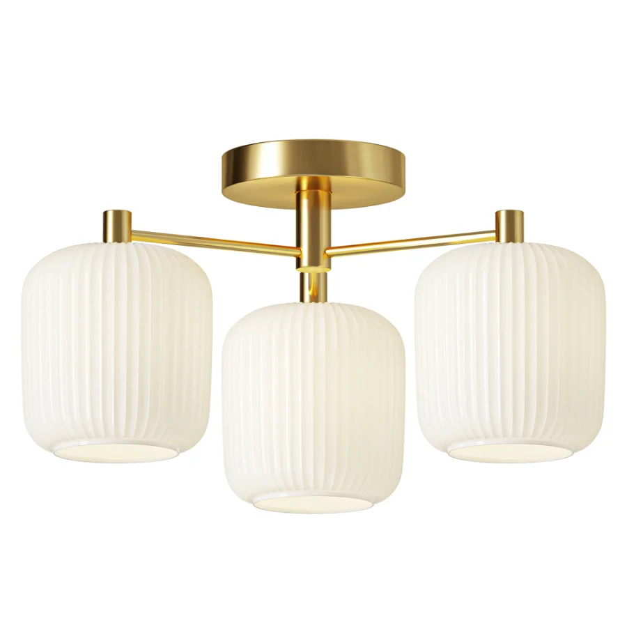 Next Ryker Brass 3 Light Flush Ceiling Light - Image 2