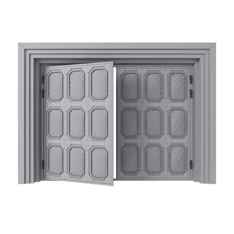 Iron gate with wooden details - Image 1