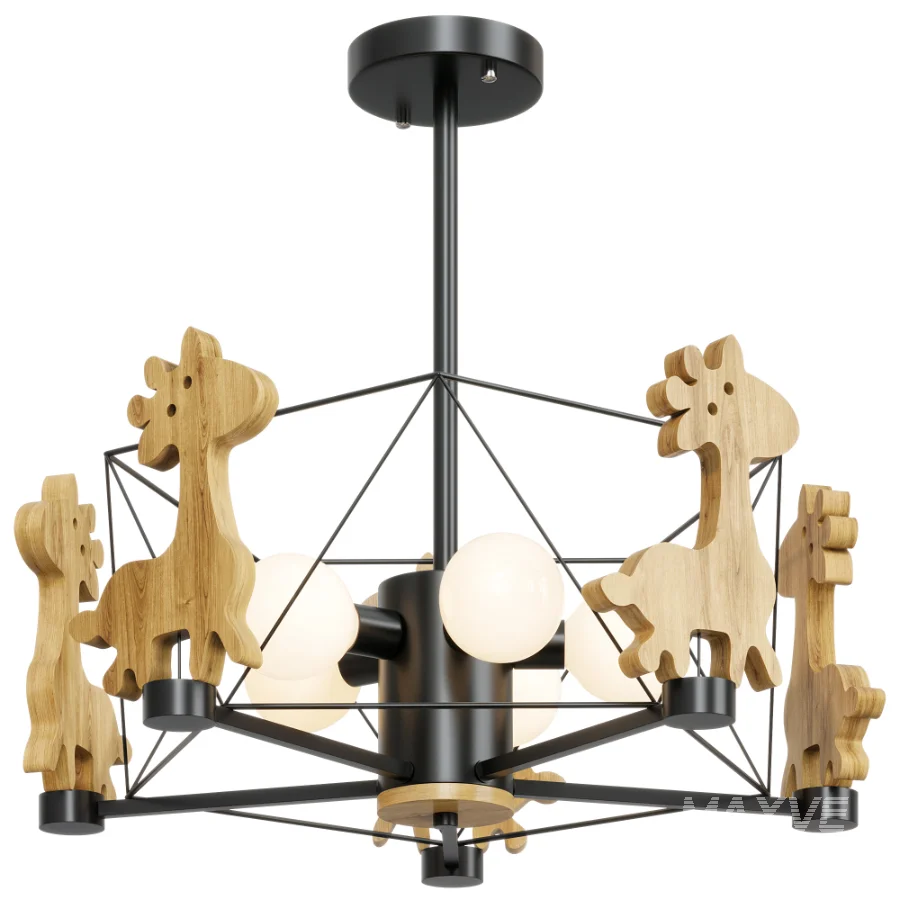 Lovely Deer Wooden Chandelier - Image 5