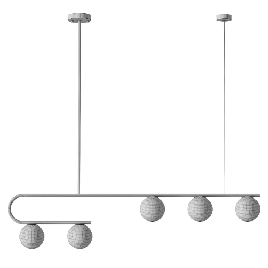 Postmodern Gold Linear Island Pendant Light 5 heads - Image 3