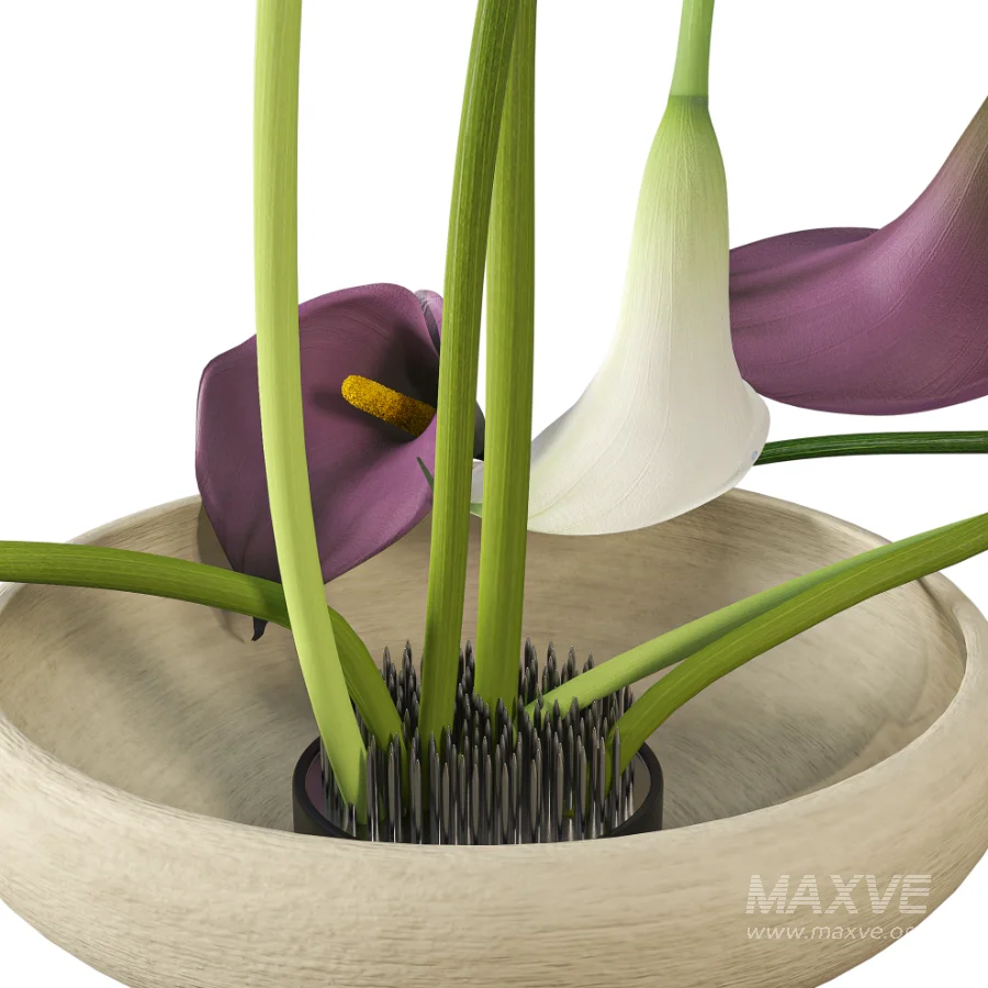 Modern Ikebana Calla Lily Arrangement Bouquet - Image 7