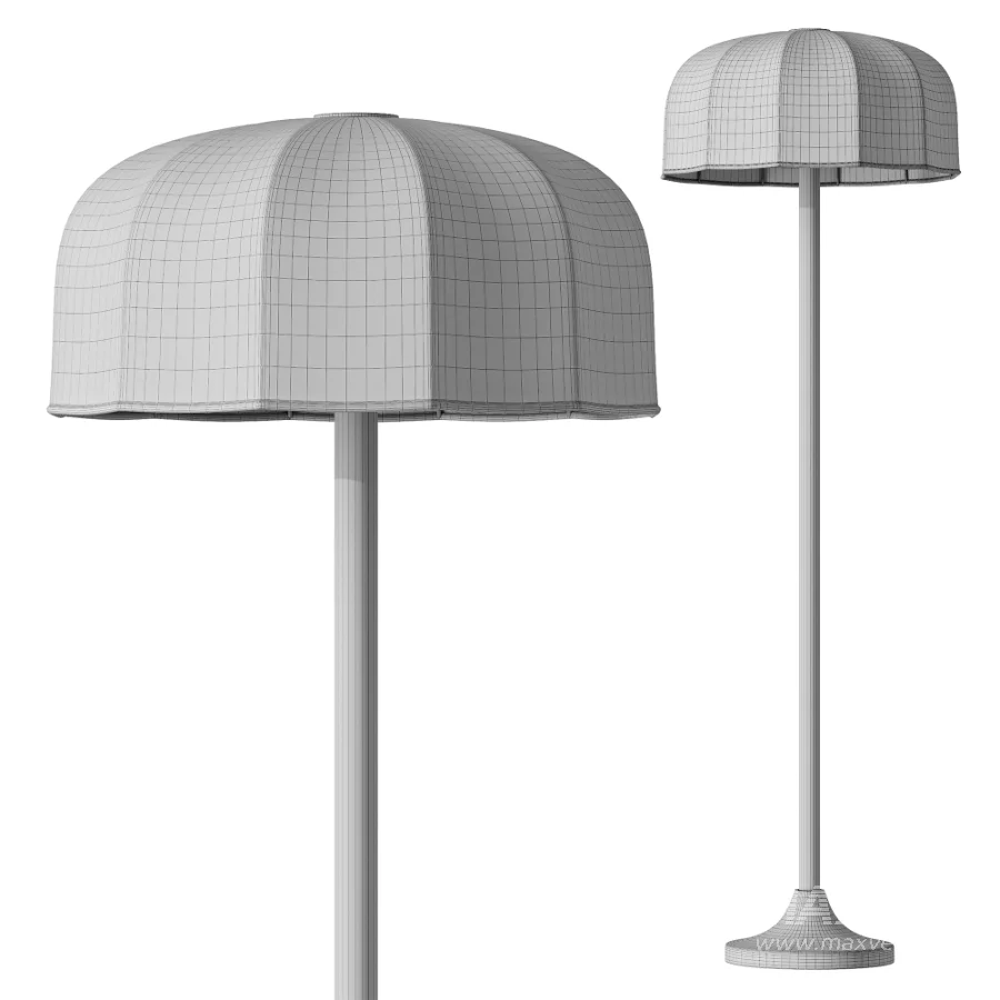 FareDecor Ottino Aged Brass Linen Fabric Floor Lamp - Image 3