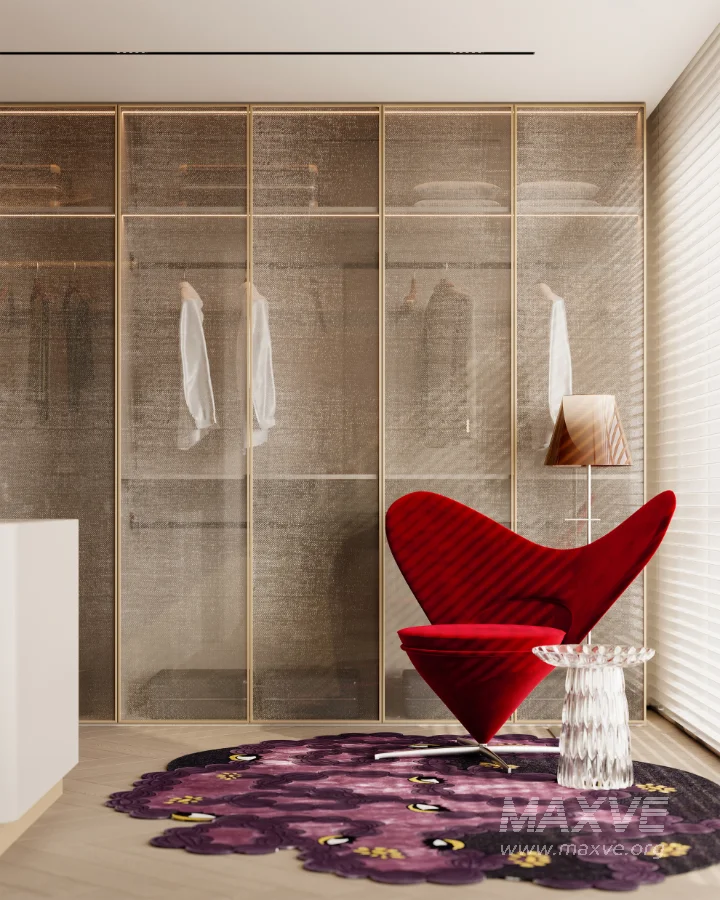 Modern master bedroom dressing room and work room - Image 8