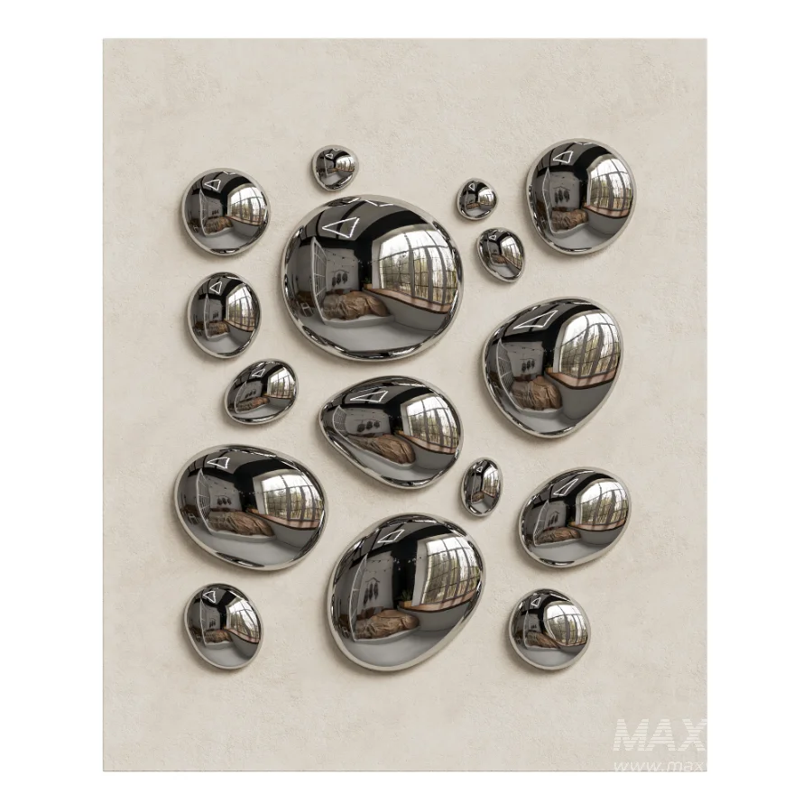 Chrome Bubble Wall Decor 08 - Image 3