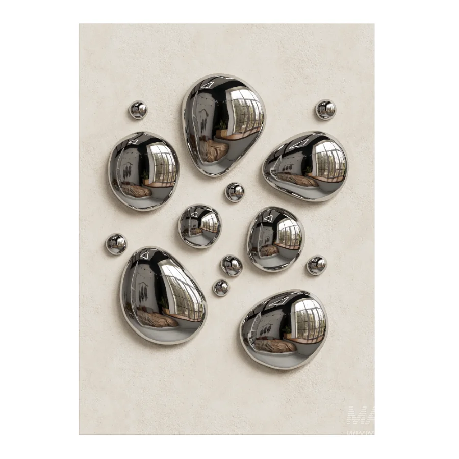 Chrome Bubble Wall Decor 05 - Image 2