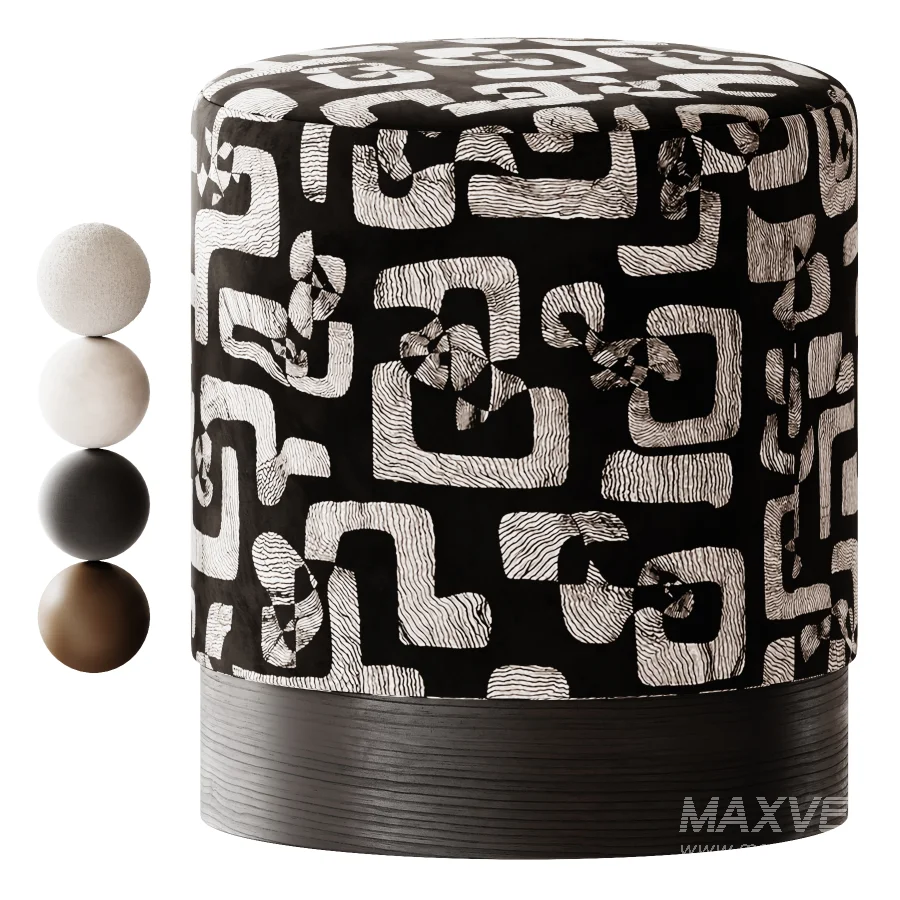 Cowhide pouf - Image 1