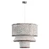 Bruna Walnut Wood and Linen Pendant Light - Thumbnail 4