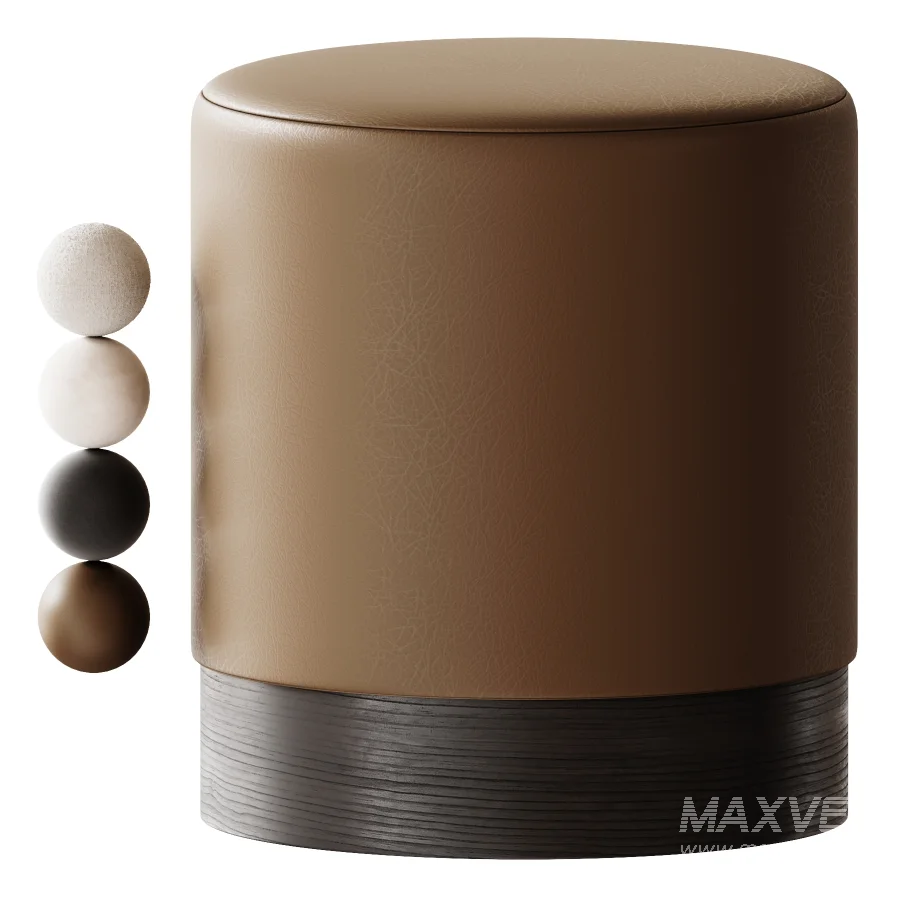 Cowhide pouf - Image 2