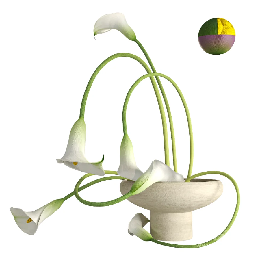 Modern Ikebana Calla Lily Arrangement Bouquet - Image 5