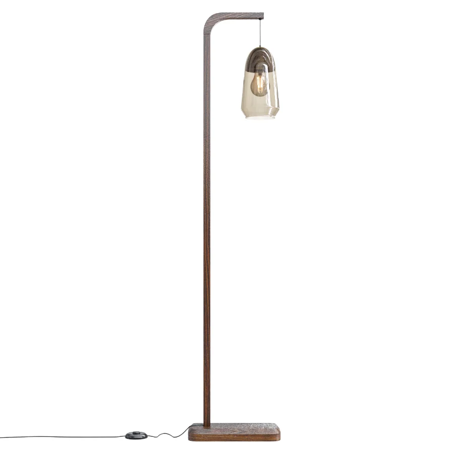 Nasoa glass and wood floor lamp - Image 3