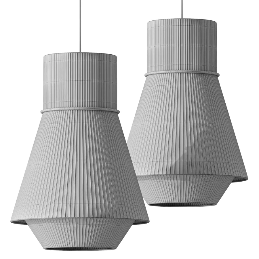 Lustria Suspension Fabric Pleated Cone Chandelier White A - Image 3