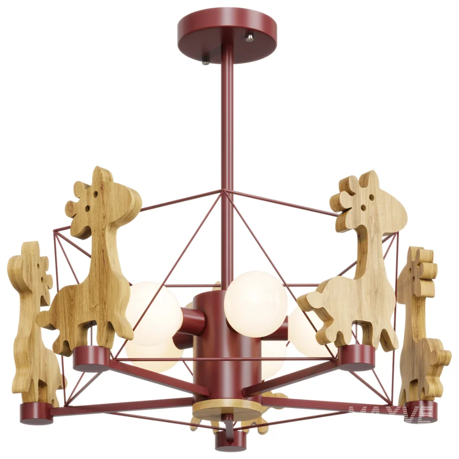 Lovely Deer Wooden Chandelier - Image 3