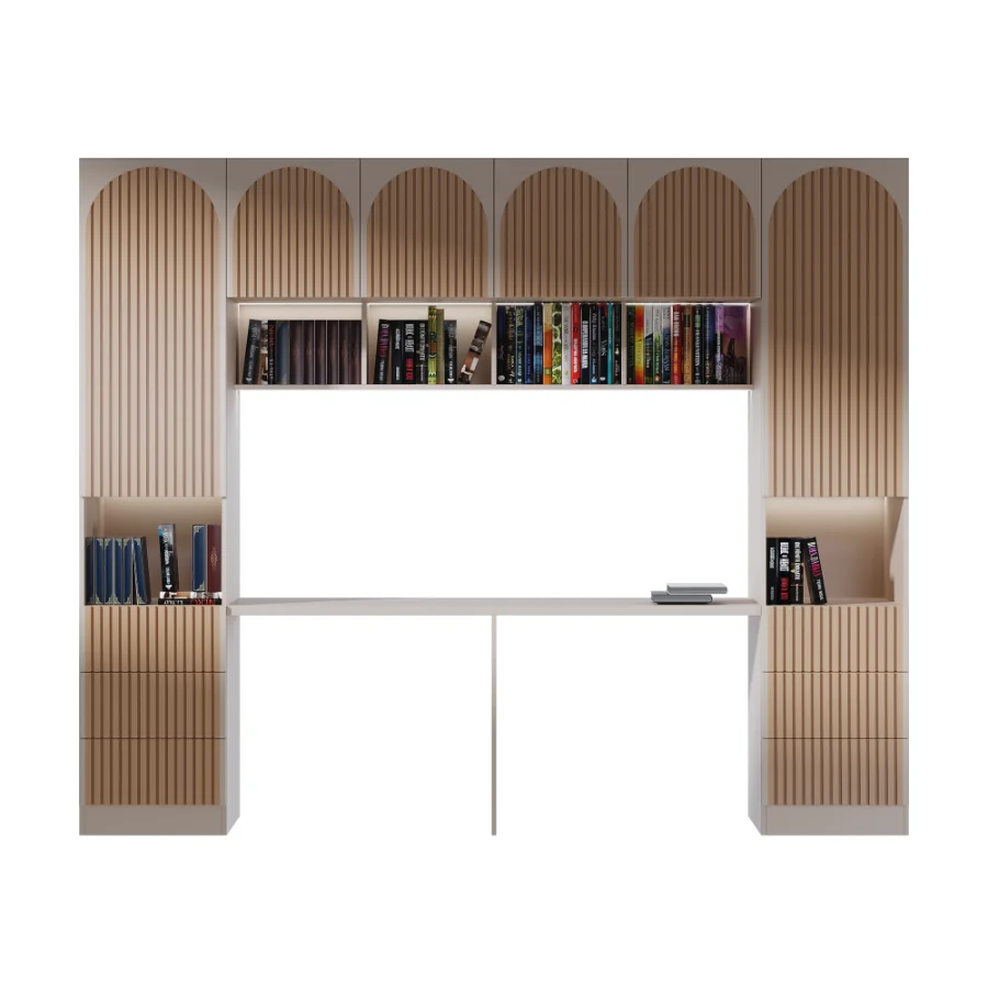 Modern style writing desk and books - Image 1