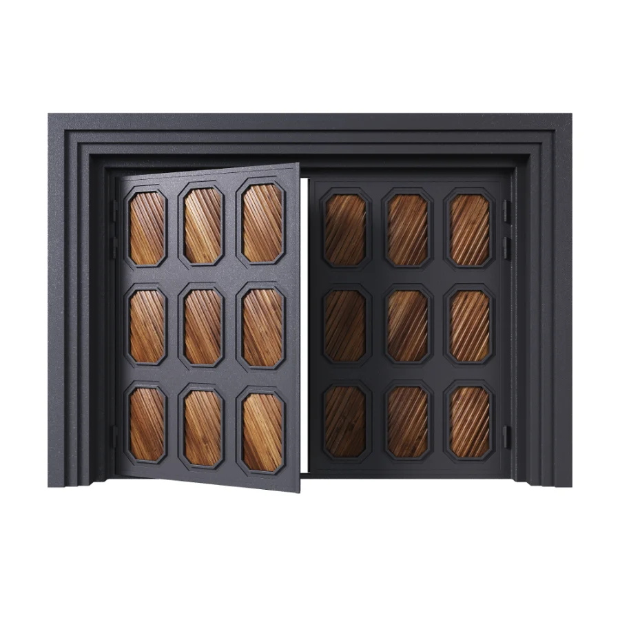 Iron gate with wooden details - Image 8