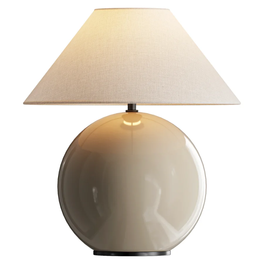 Habitat Circle Cream Ceramic Table Lamp - Image 1