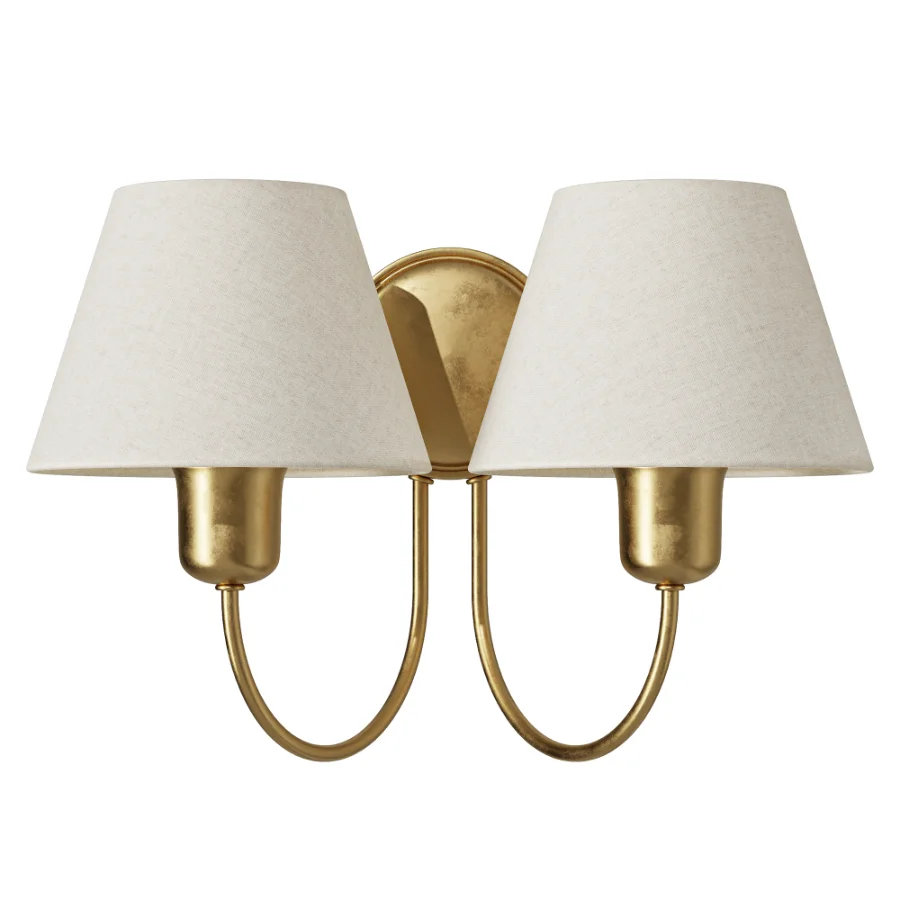 Pottery Barn Holmes Linen Shade Double Sconce - Image 2