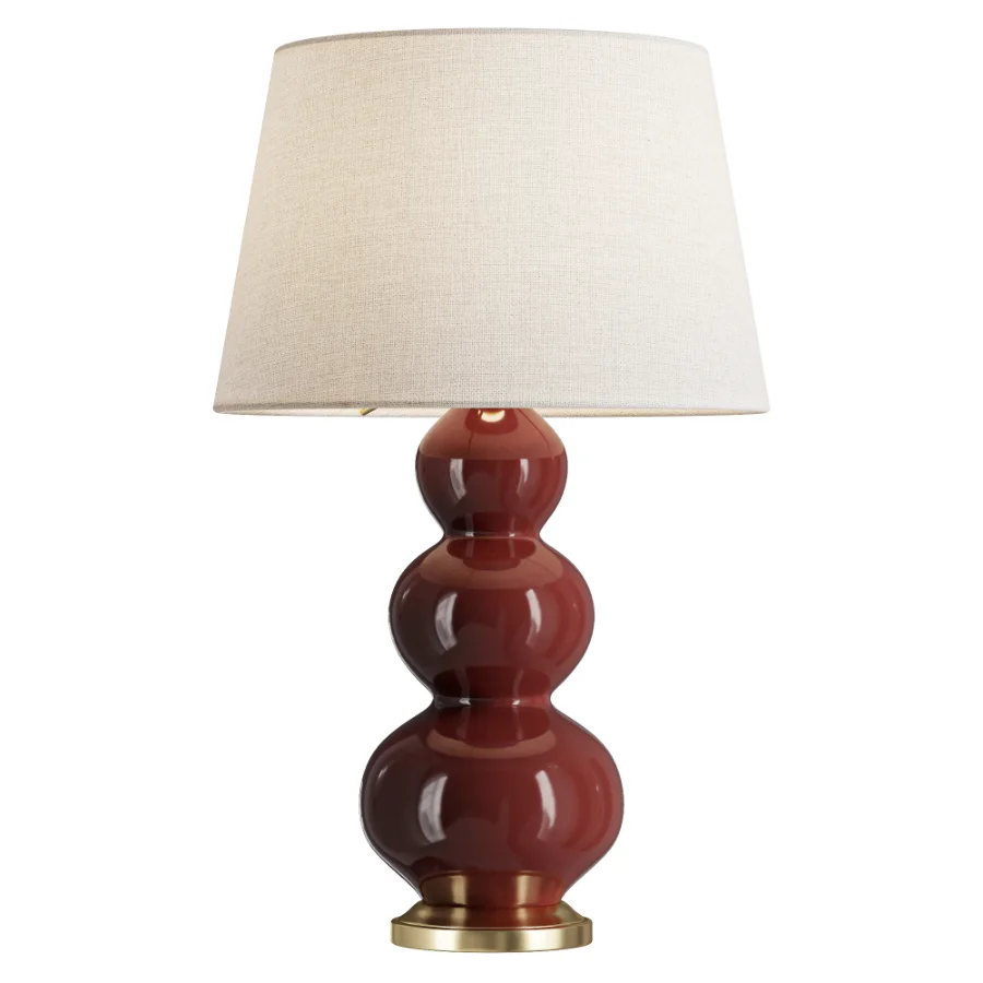 Robert Abbey Triple Gourd Plum Brass Table Lamp - Image 1