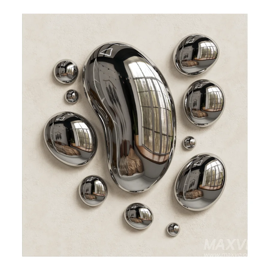Chrome Bubble Wall Decor 03 - Image 3