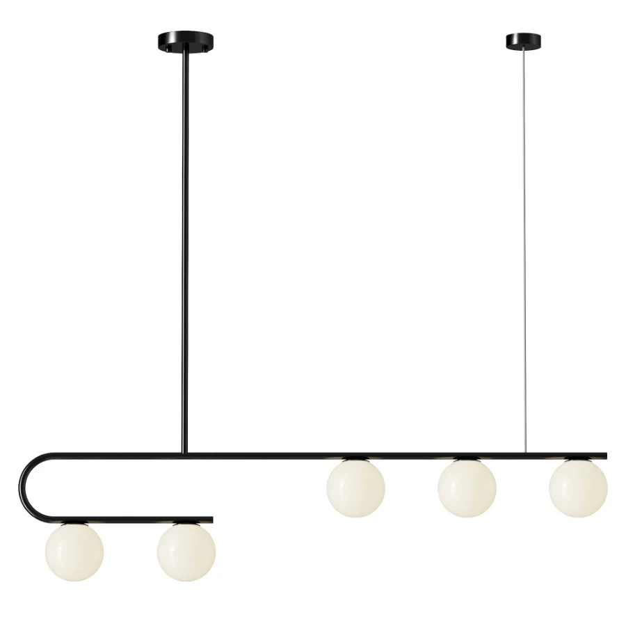 Postmodern Gold Linear Island Pendant Light 5 heads - Image 1