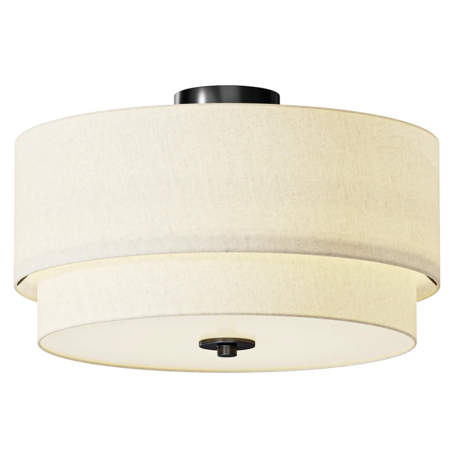 Amia Linen Semi Flush Mount - Image 1