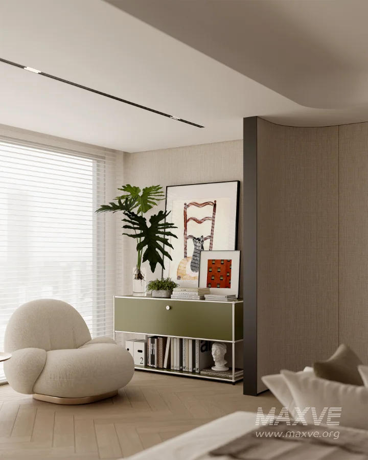 Modern master bedroom dressing room and work room - Image 9