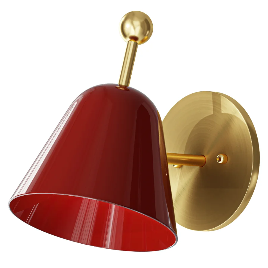Etsy Modern Brass Burgundy Wall Sconce - Image 1