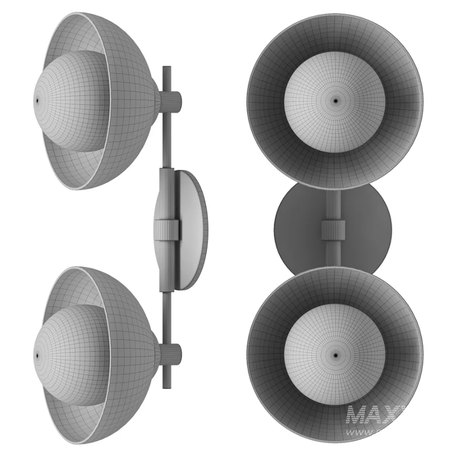 Dixon Double Brass Hemisphere Wall Sconce - Image 4