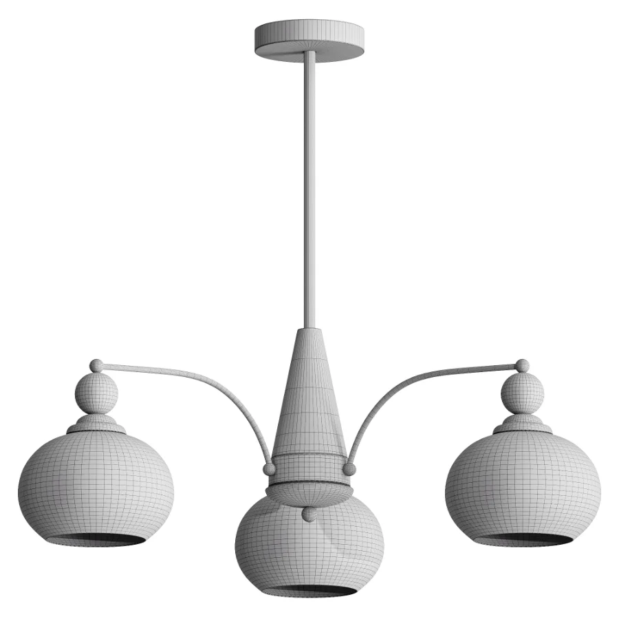 Retro Calliope Chandelier 3 lamps - Image 2