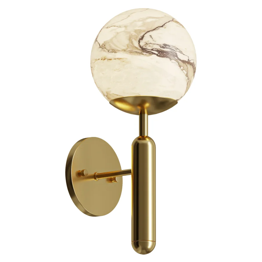 Orla Marble Sphere Wall Sconce - Image 2