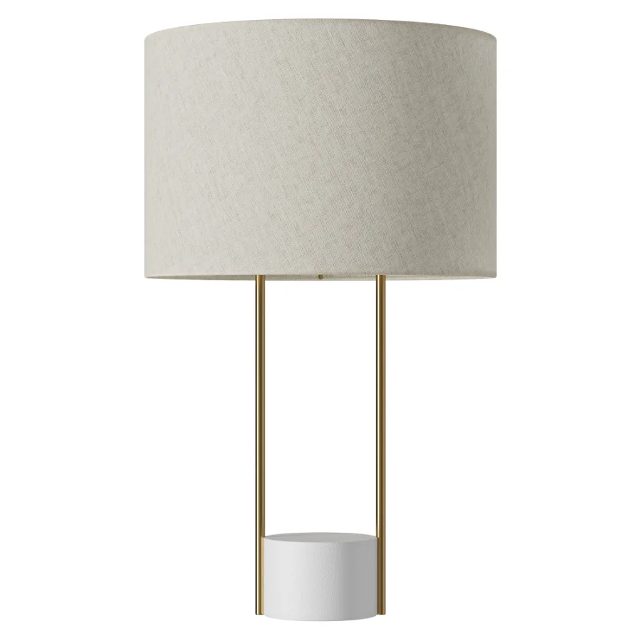 West Elm Industrial Outline Marble Linen Table Lamp - Image 2