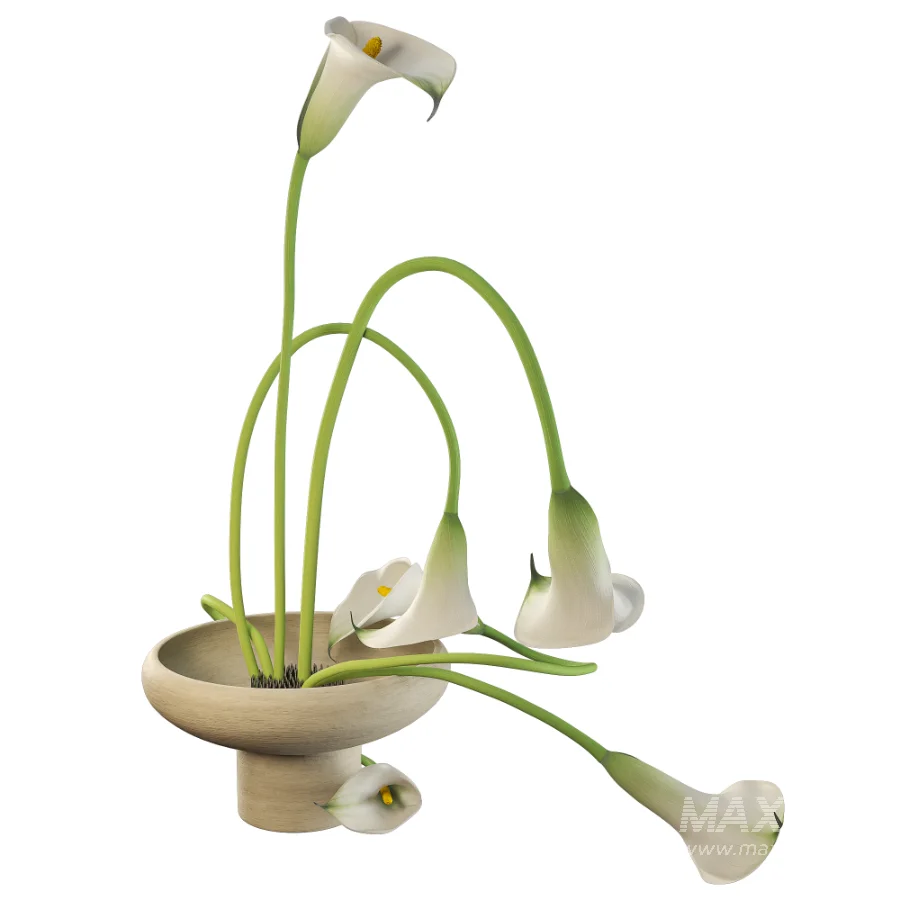 Modern Ikebana Calla Lily Arrangement Bouquet - Image 6