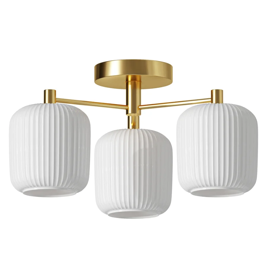 Next Ryker Brass 3 Light Flush Ceiling Light - Image 3