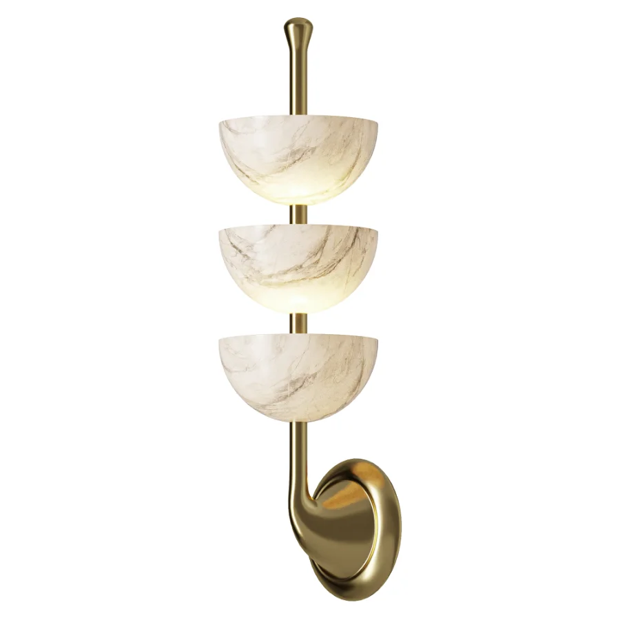Broxle Athena Marble Copper Wall Light - Image 1